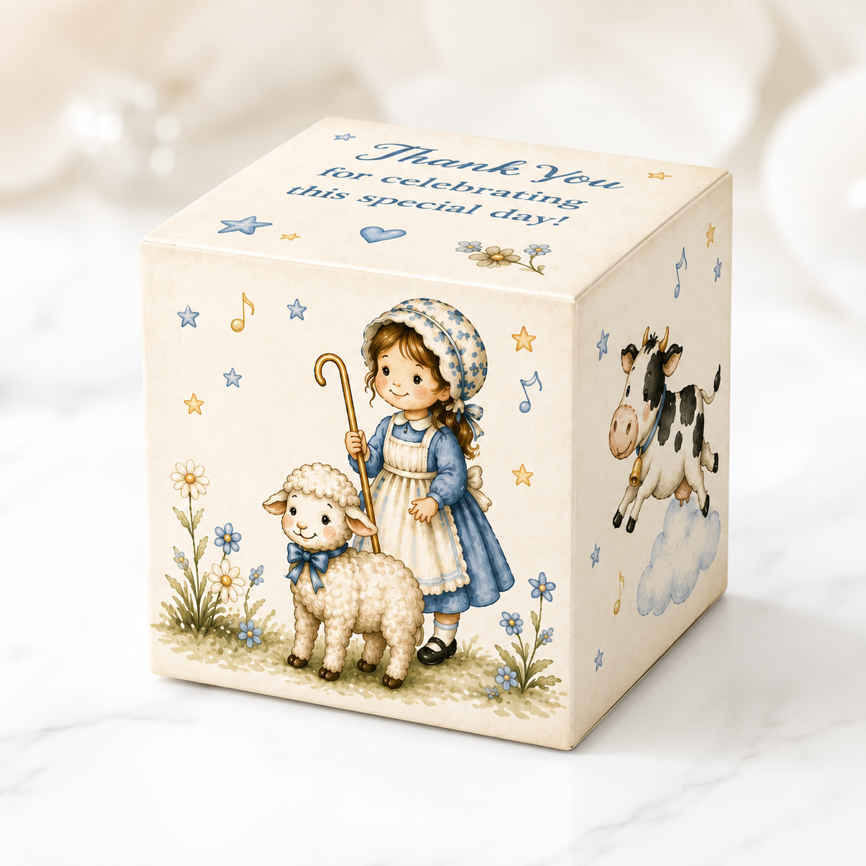 Personalized Nursery Rhyme Baby Shower Favor Boxes – 2x2 Storybook Party Favor Boxes Made in USA