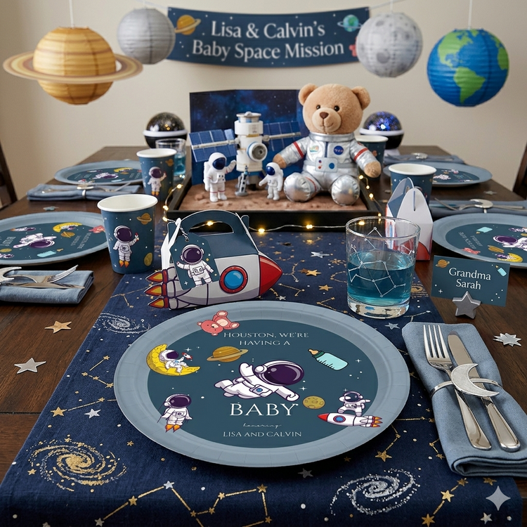 Houston We're Having a Baby - Astronaut-Themed Baby Shower