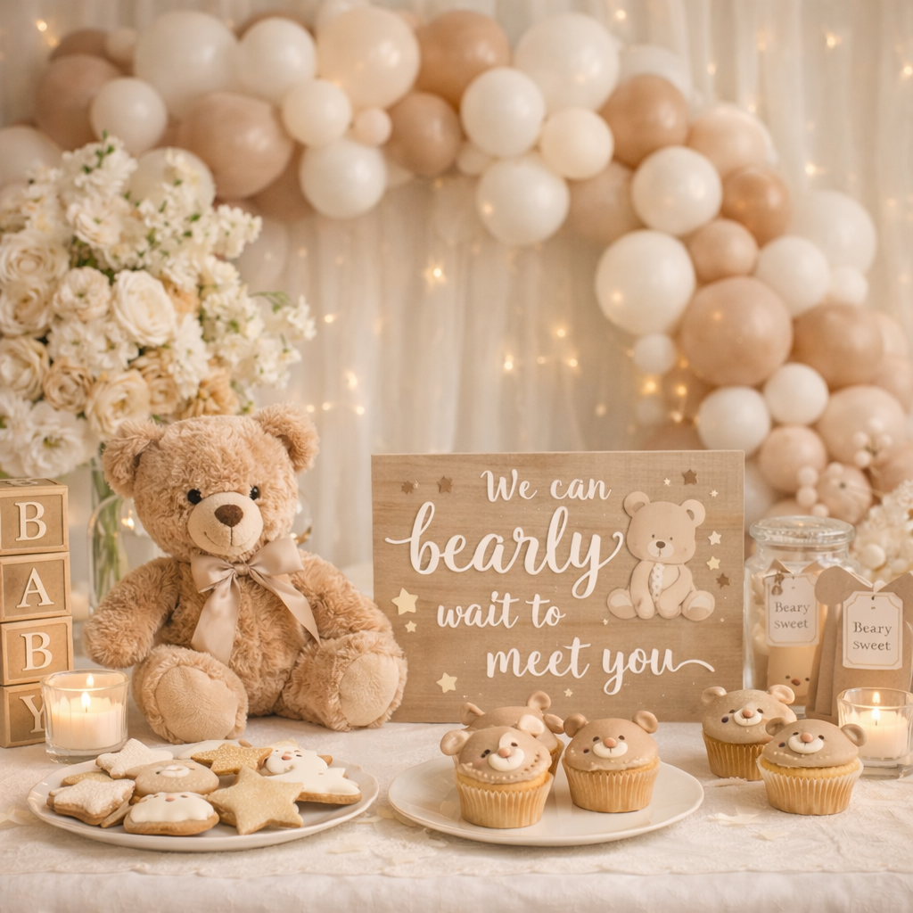 Boho Baby Bear Shower Theme