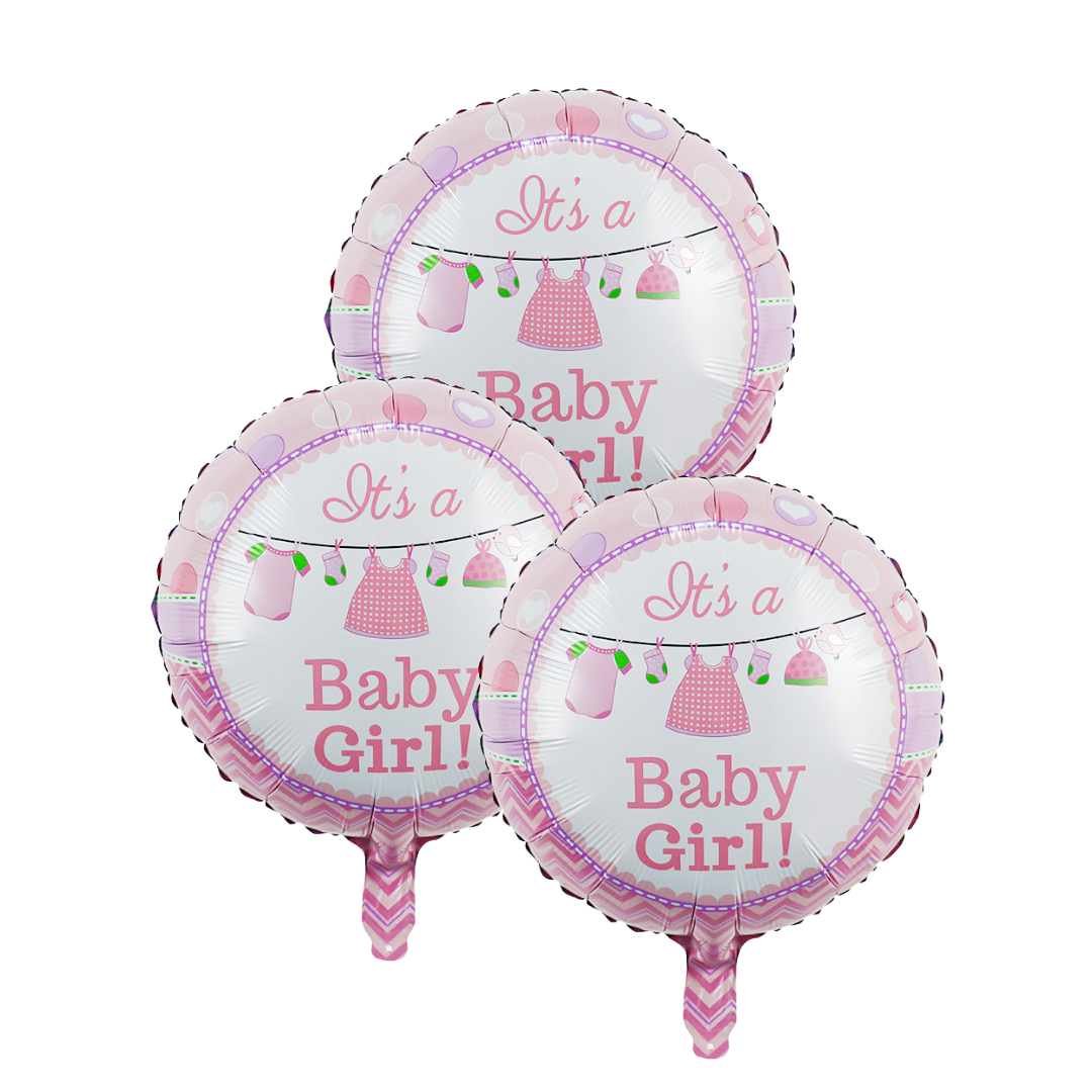 “It’s a Baby Girl” 18" Foil Balloon – Baby Clothesline Baby Shower Balloon Decoration, Baby Girl Party Balloon