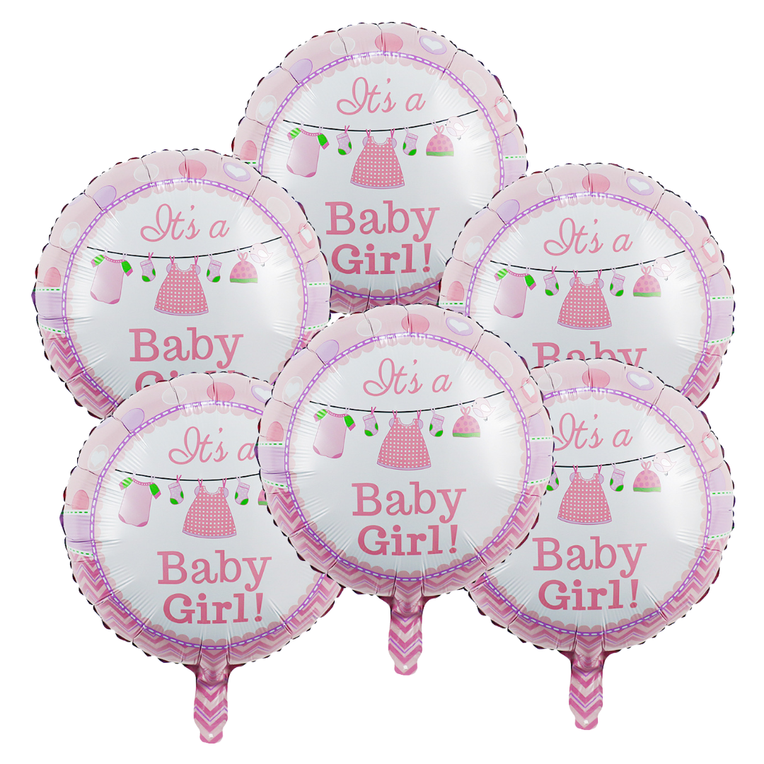 “It’s a Baby Girl” 18" Foil Balloon – Baby Clothesline Baby Shower Balloon Decoration, Baby Girl Party Balloon