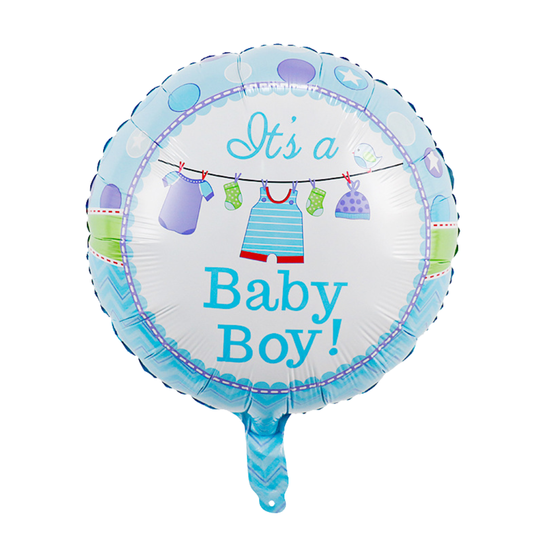 “It’s a Baby Boy” 18" Foil Balloon – Baby Clothesline Baby Shower Balloon Decoration, Baby Boy Party Balloon