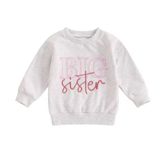 Embroidered Big Sister Pullover