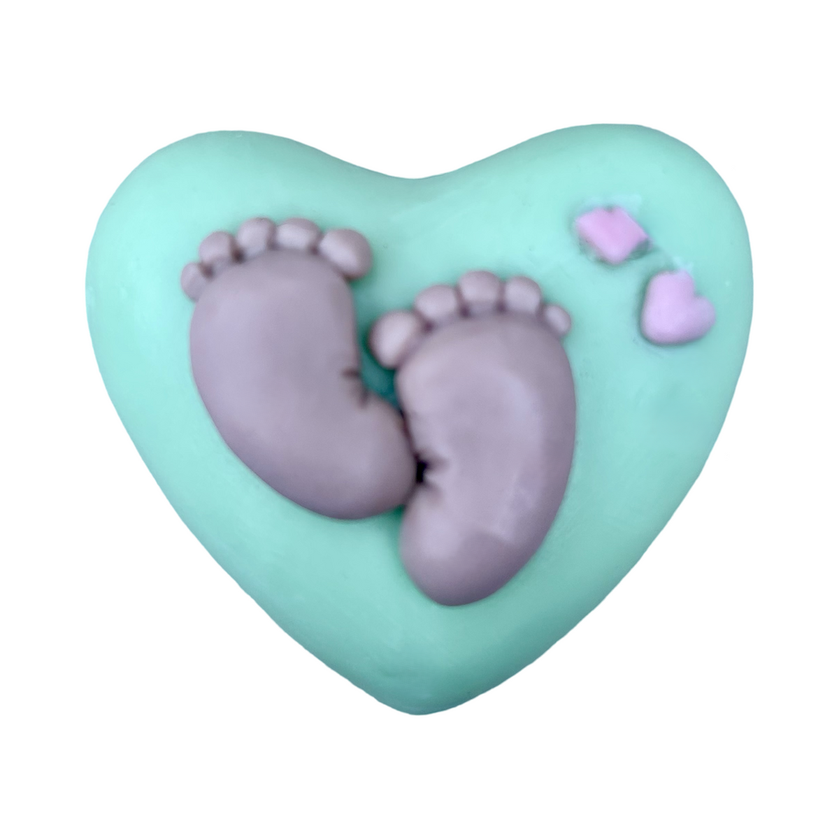 10 Heart Soaps with Newborn Feet Party Favors
