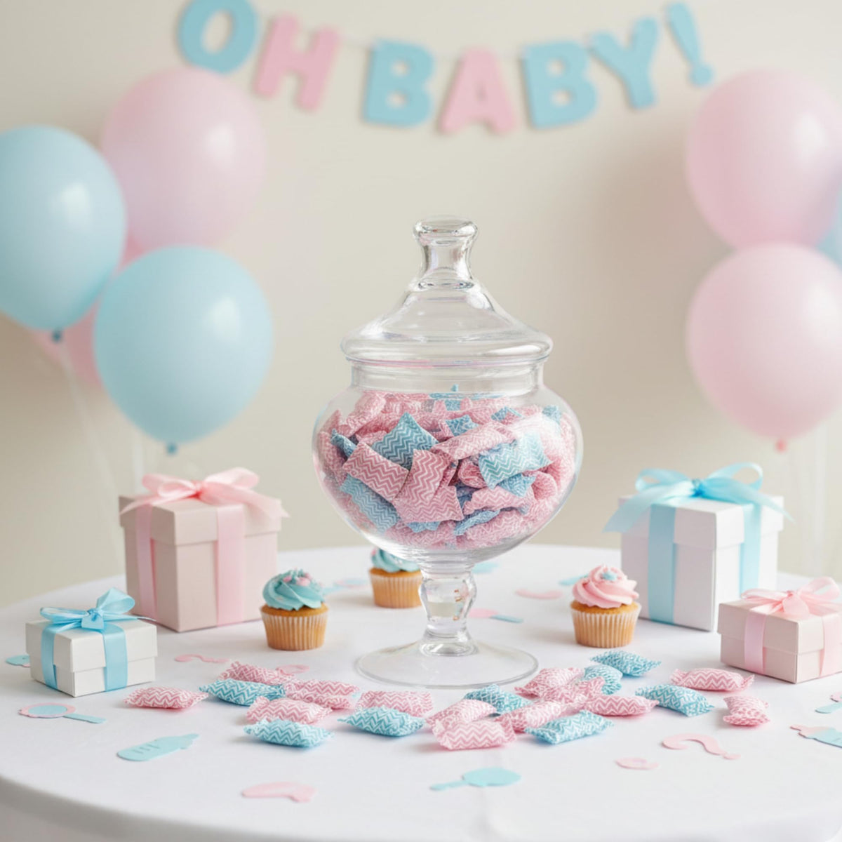220ct Pink & Blue Buttermints Individually Wrapped – Gender Reveal Candy, Baby Shower Favors, Party Sweets & Candy Buffet Bulk