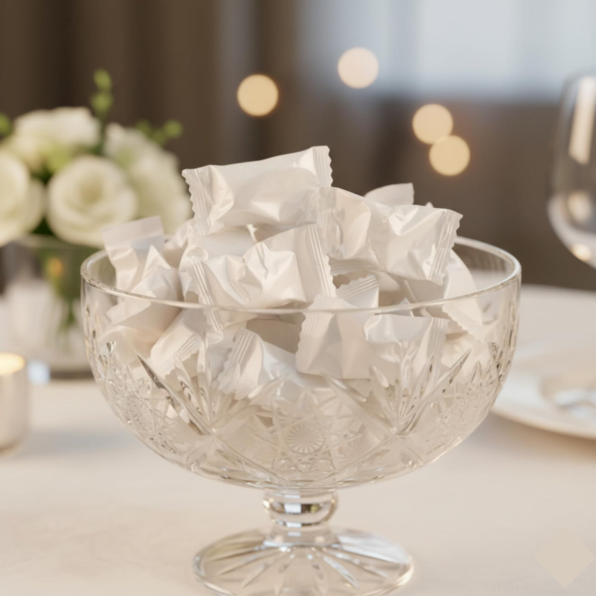 220ct White Buttermints Individually Wrapped – Bulk Wedding Mints, Soft Butter Mints for Candy Buffet, Party Favors & Hospitality
