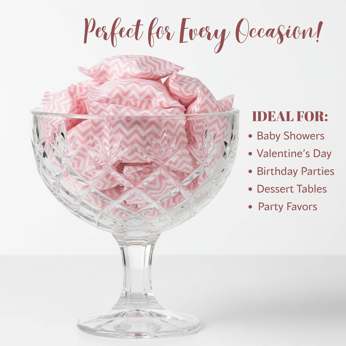 220ct Pink Buttermints Individually Wrapped – Bulk Soft Butter Mints for Baby Girl Showers, Bridal Parties, Valentine’s Day & Candy Buffets