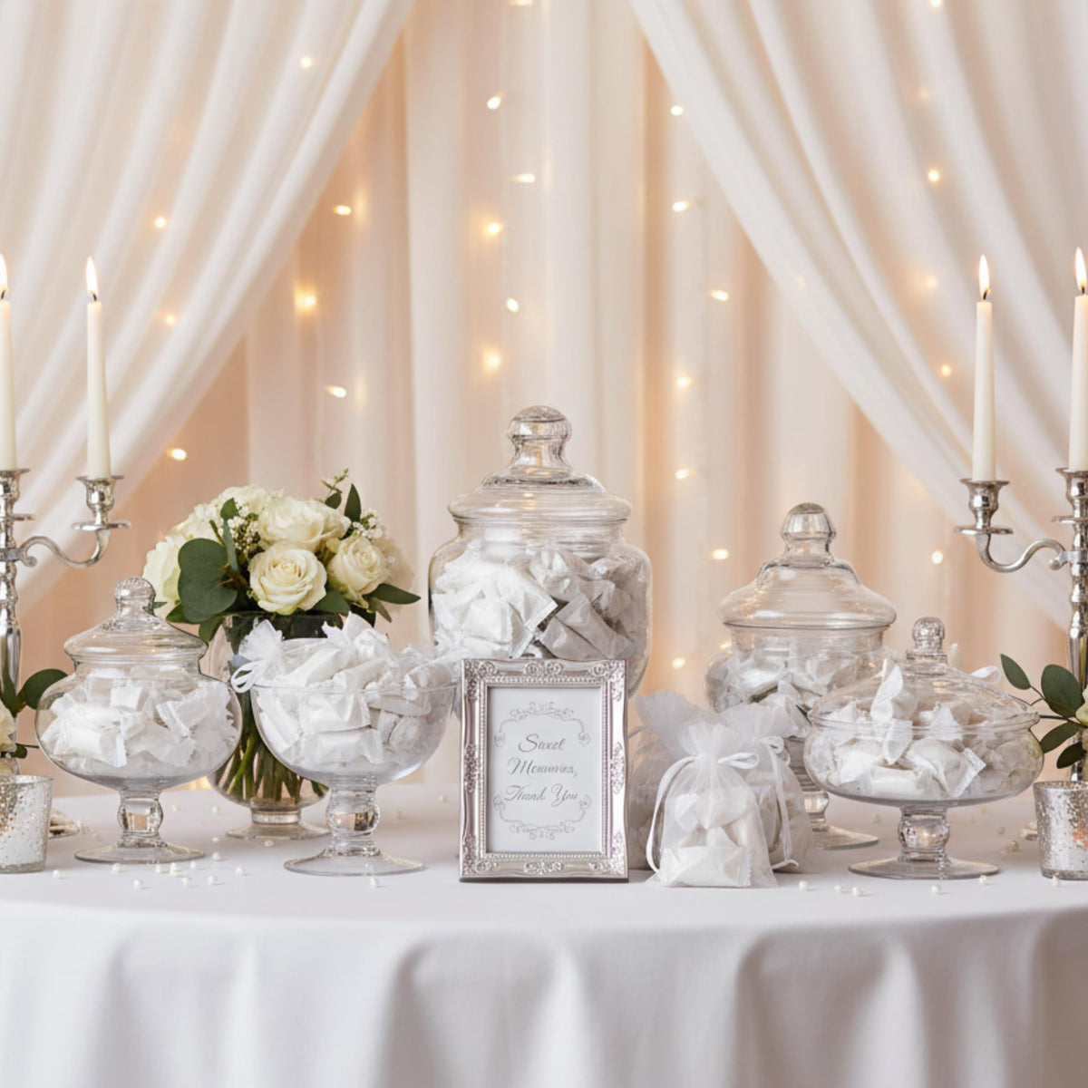 220ct White Buttermints Individually Wrapped – Bulk Wedding Mints, Soft Butter Mints for Candy Buffet, Party Favors & Hospitality