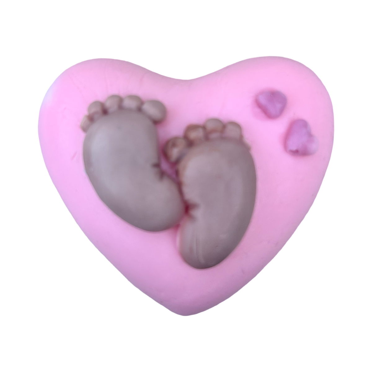 10 Heart Soaps with Newborn Feet Party Favors
