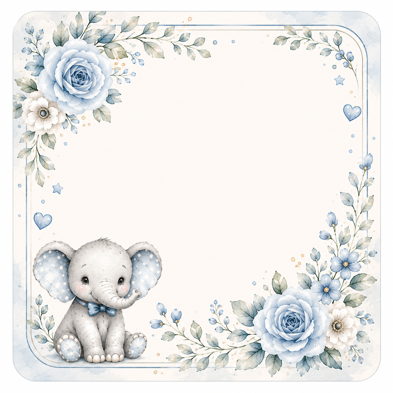 Blue Baby Elephant Baby Shower Lip Balm Favors Kit – 24 Lip Balm Party Favors with Personalized Labe