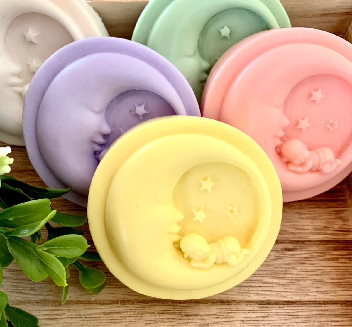 10 Baby Cradled in Moon Soap Favors For A Boy: Party favors