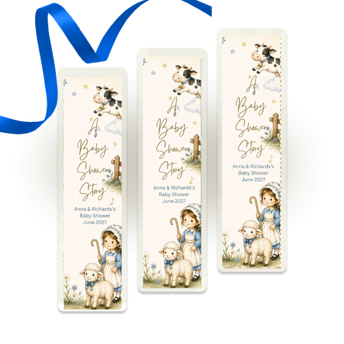 Nursery Rhyme Bookmark Gift and Favor with Ribbon