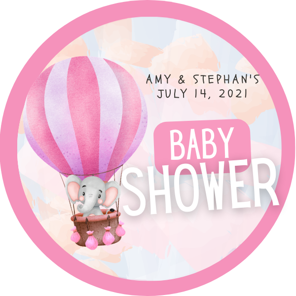 Baby Balloon Adventures - Baby Shower Favor Labels (Set of 24)