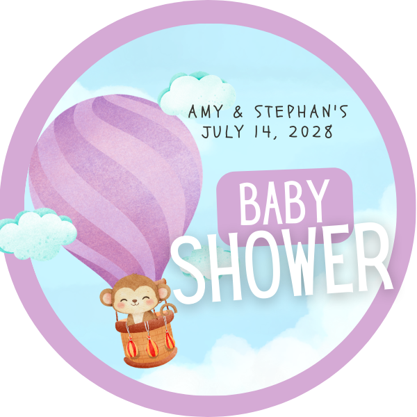 Baby Balloon Adventures - Baby Shower Favor Labels (Set of 24)