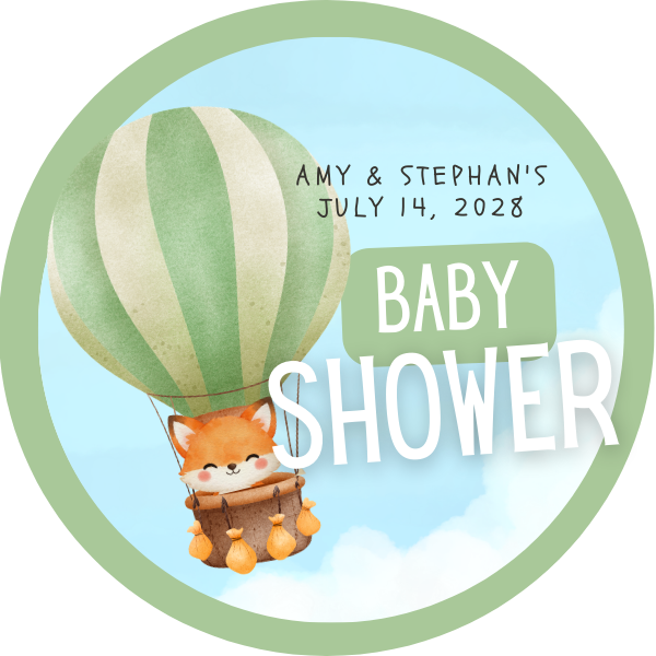 Baby Balloon Adventures - Baby Shower Favor Labels (Set of 24)