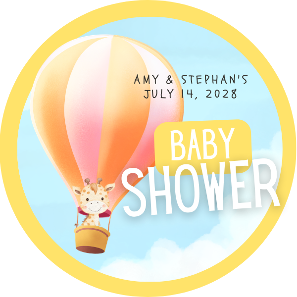Baby Balloon Adventures - Baby Shower Favor Labels (Set of 24)