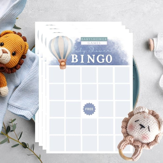 Baby Adventures Blue Baby Shower Bingo Game – Set of 25 Cards