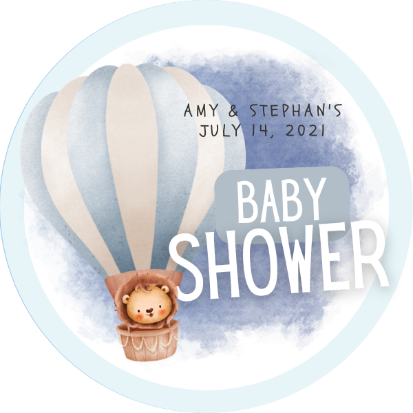 Baby Balloon Adventures - Baby Shower Favor Labels (Set of 24)