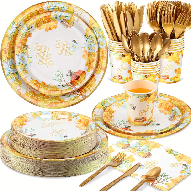Bees and Sunflowers Baby Shower Tableware