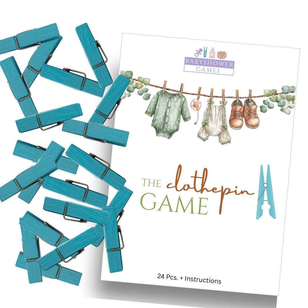 Baby Shower clothespin Game  |Tradional Baby Shower Game' 24pc. - Blue