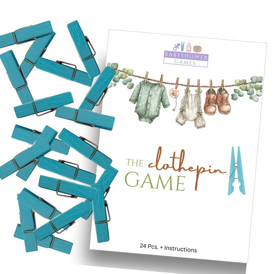 Baby Shower clothespin Game  |Tradional Baby Shower Game' 24pc. - Blue