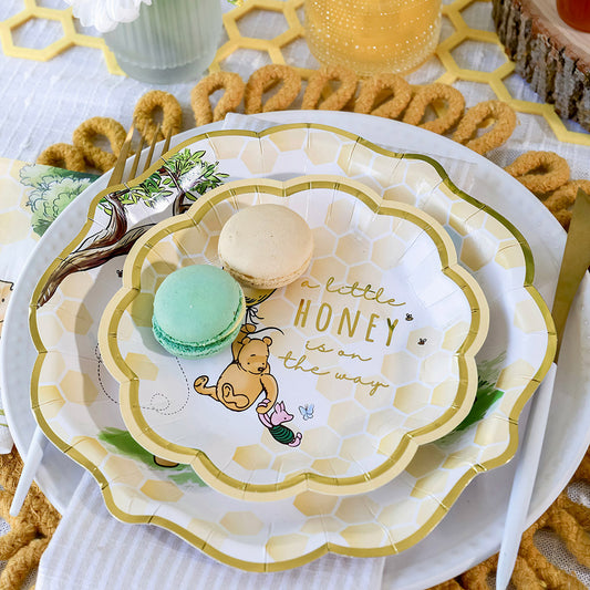 Honey Bear Baby Shower Tableware Set – Plates, Cups & Napkins (78-Piece Party Kit for 16 Guests)