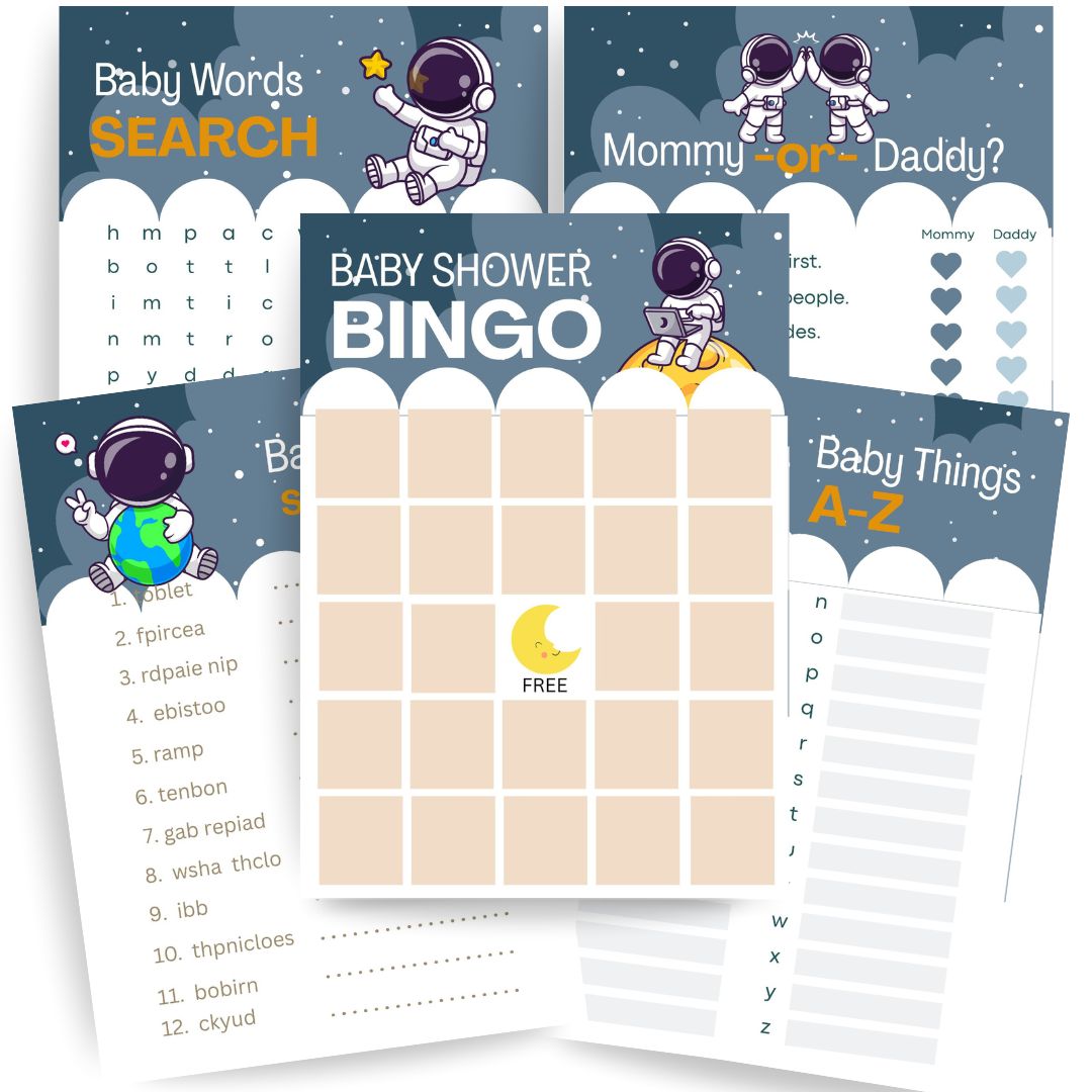 Houston We're Having a Baby - Baby Shower Card Game Bundle