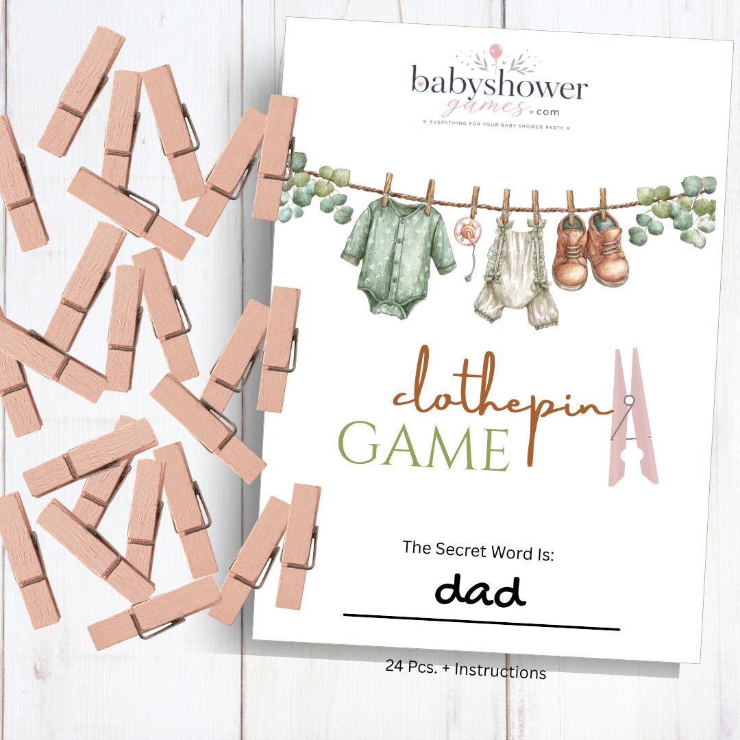 Baby Shower clothespin Game  |Tradional Baby Shower Game' 24pc.