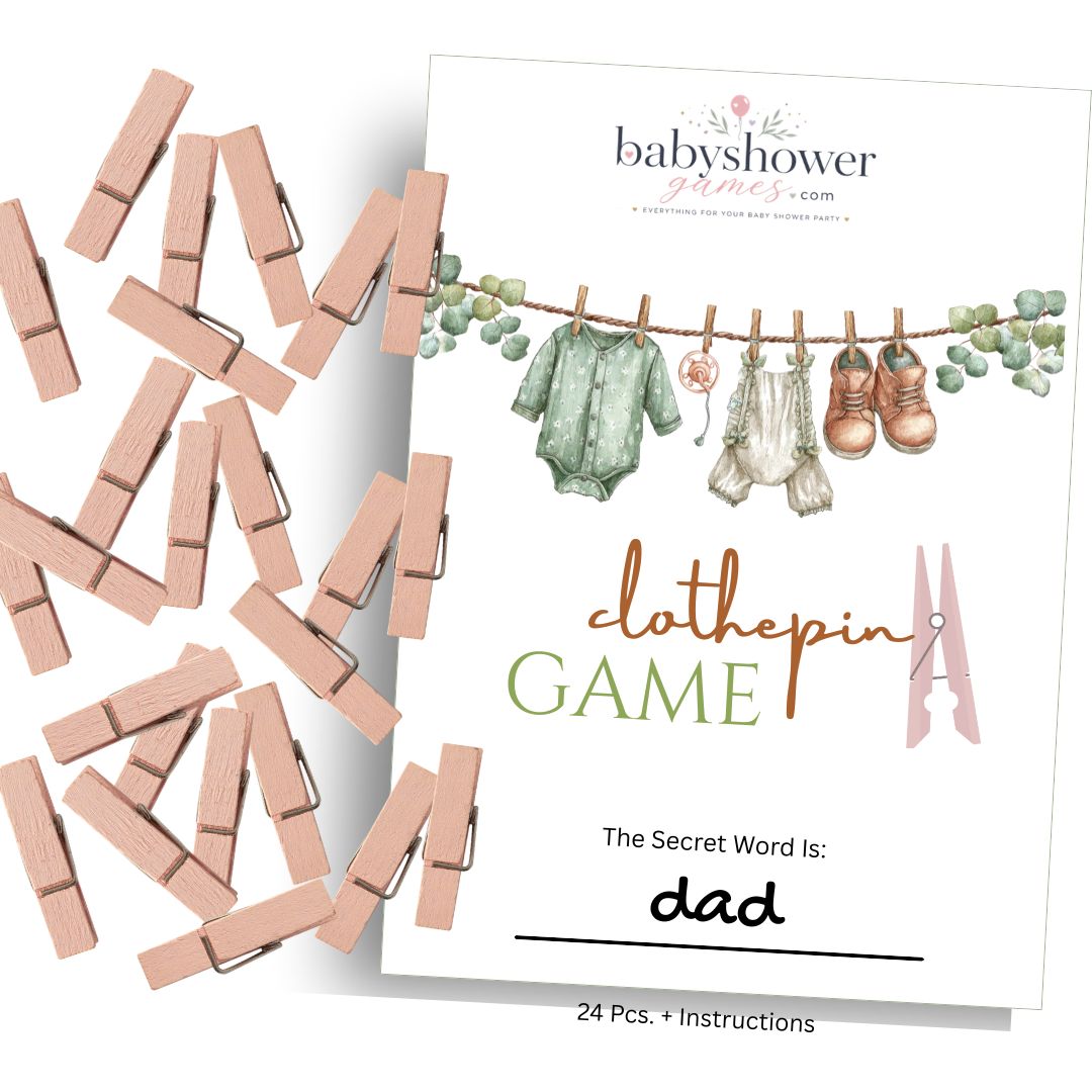 Baby Shower clothespin Game  |Tradional Baby Shower Game' 24pc.