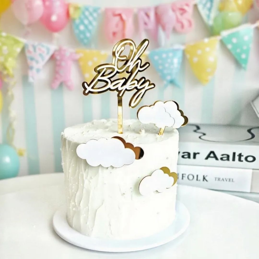 Oh Baby Baby Shower Cake Topper Set