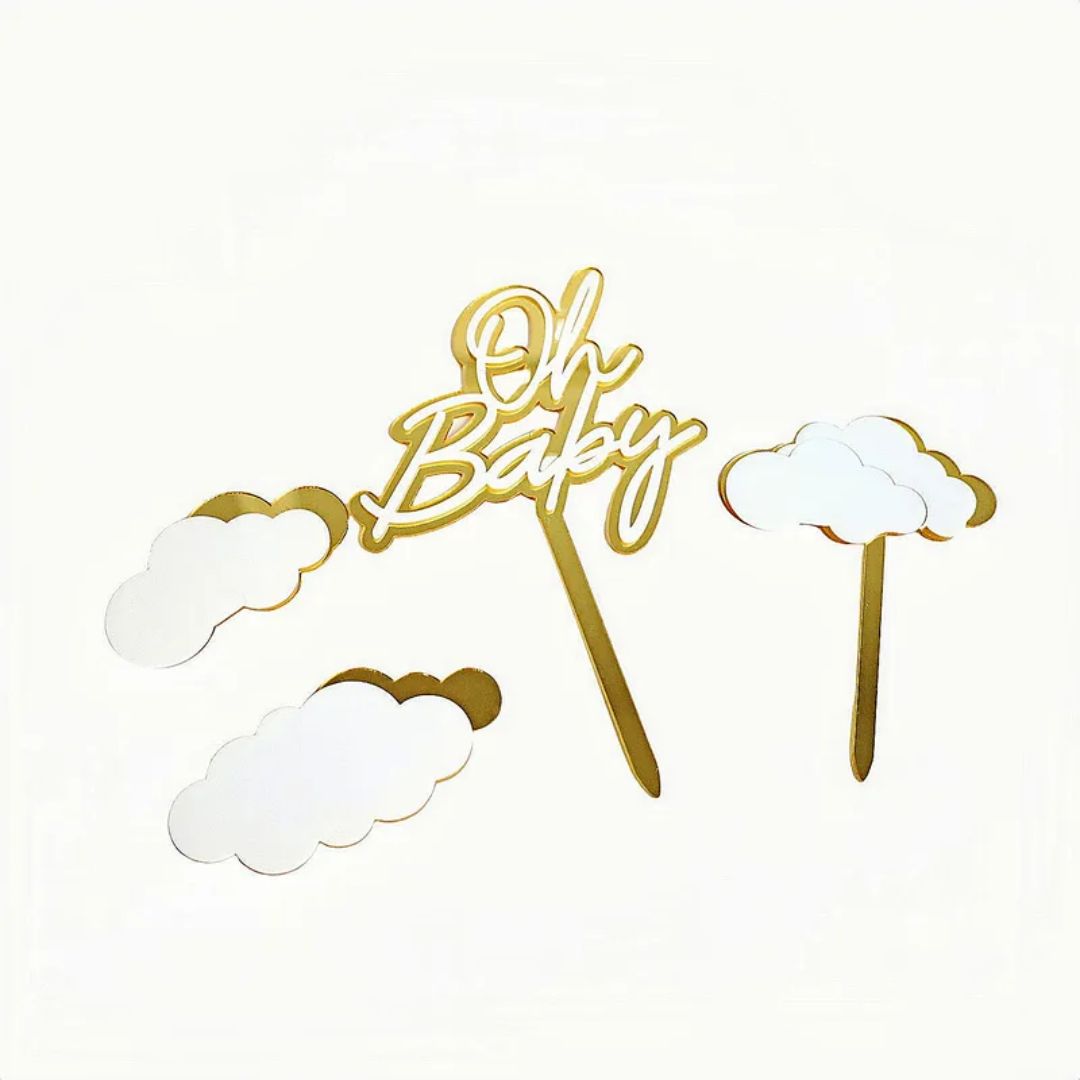Oh Baby Baby Shower Cake Topper Set