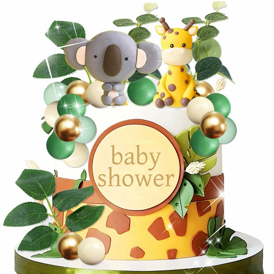 JeVenis Jungle Safari Animals Baby Shower Cake Decoration Wild One Topper