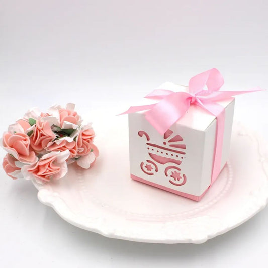 Baby Stroller Favor Box - Party Favor Box Set of 12