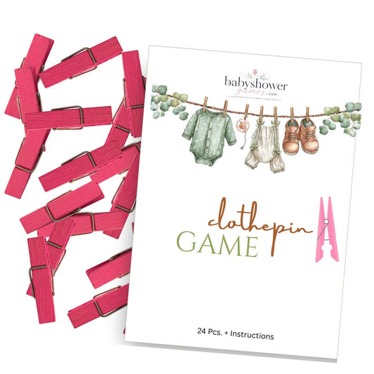 Baby Shower clothespin Game  |Tradional Baby Shower Game' 24pc. - Pink