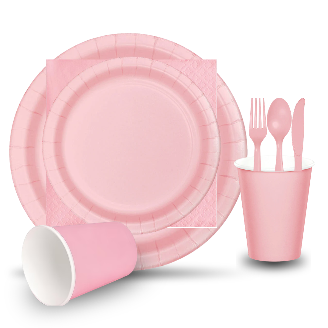 Baby Shower Tableware Set - Classic Pink