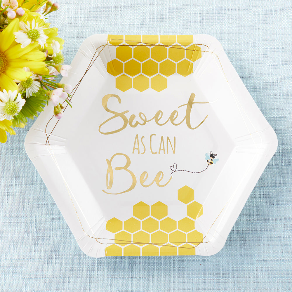 Bee Baby Shower 7" Dessert Party Plates Sweet as Can Bee