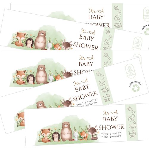 Personalized Baby Shower Water Bottle Labels – 2" x 8" Custom Party Drink Labels