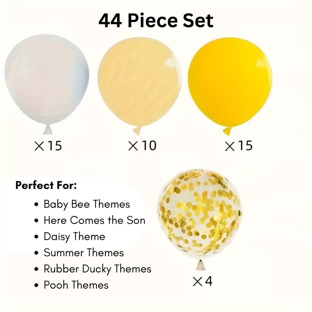 Yellow and Confetti Baby Shower Balloons  44pc